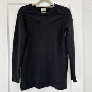 Wilfred Free Aritzia Women's‎ Dark Grey Black Charcoal Ribbed Wool Sweater xs